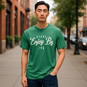 Stone Brewing By IPA Men's Short Sleeve Green Tshirt Sz XL